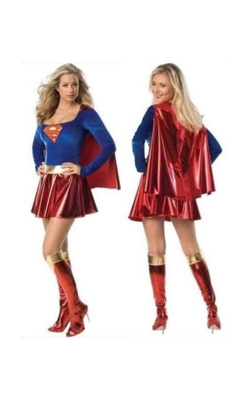 adolescentes binario Tener cuidado Disfraz de Superwoman con capa