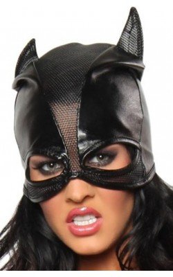 Mascara De Catwoman En Pvc Y Rejilla